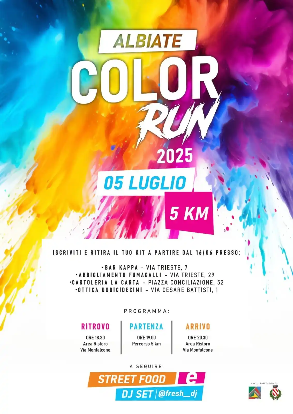 Image from Comune di Albiate: 🎉🌈 *SONO APERTE LE ISCRIZIONI -  ALBIATE COLOR RUN 2025* 🌈🎉  📅 *S...