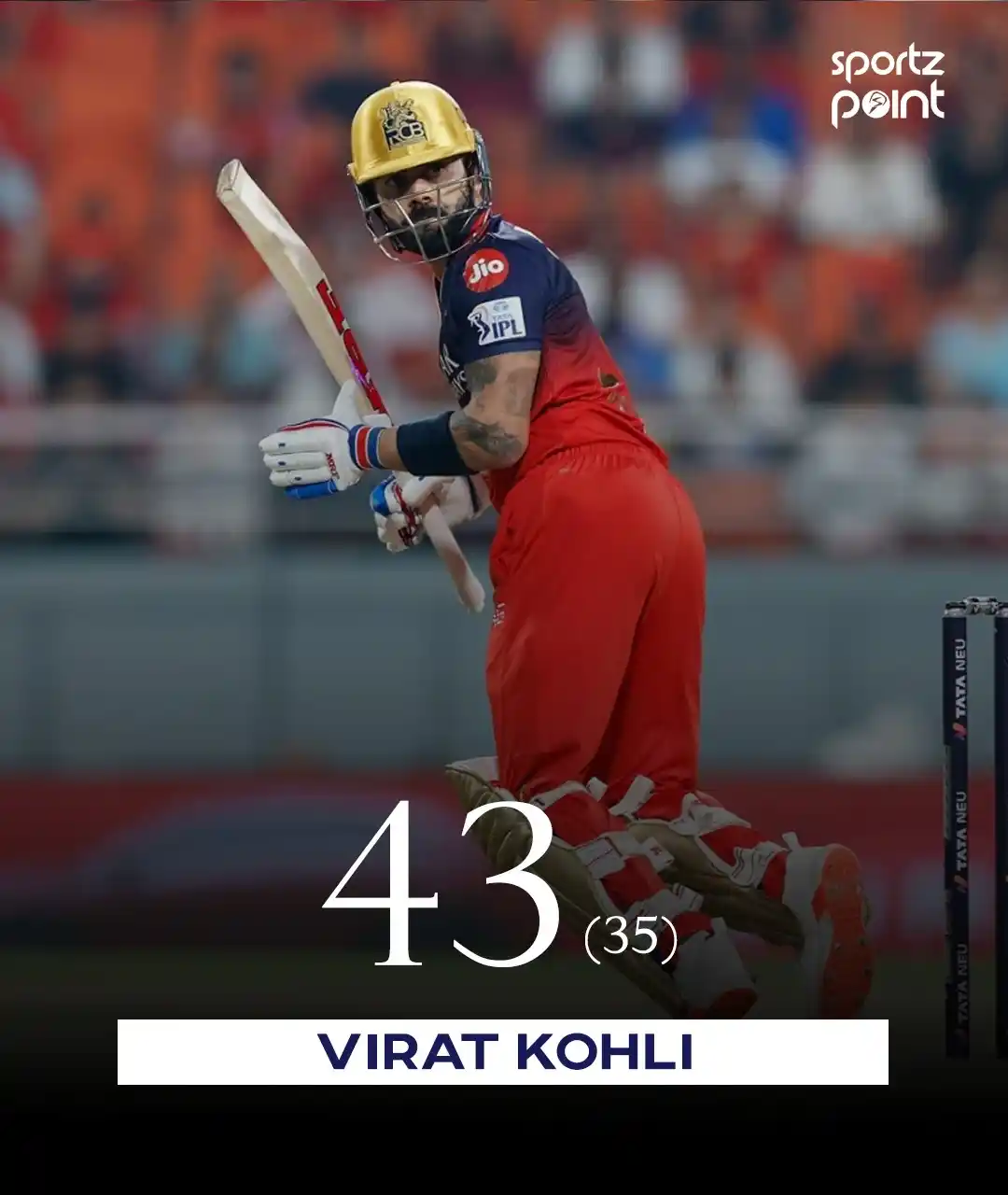 Image from Sportz Point | Follow your game: A struggling inning from Virat Kohli comes to an end.   The former RCB...