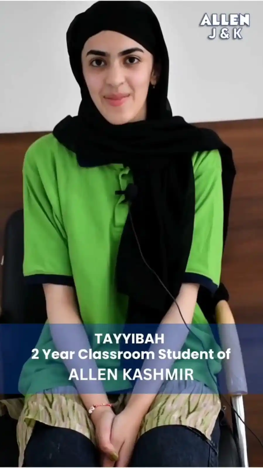 Image from The Asian News Hub: Allen Kashmir congratulates TAYYIBAH for scoring 602/720 in NEET UG 20...