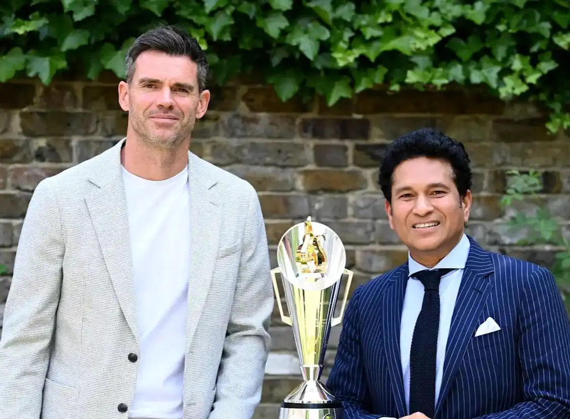 Image from Sportz Point | Follow your game: 🚨Anderson-Tendulkar Trophy unveiled for England-India Tests Indian c...