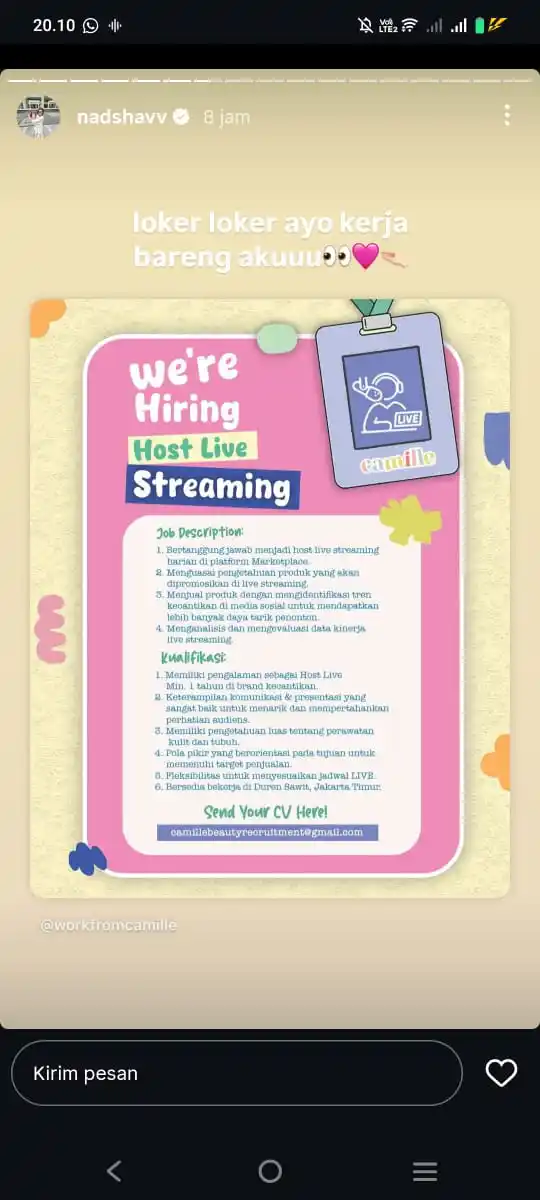 Image from Share loker Official 2025 Terbaru: Ayoo gas utk ciwi2 bth cpt...