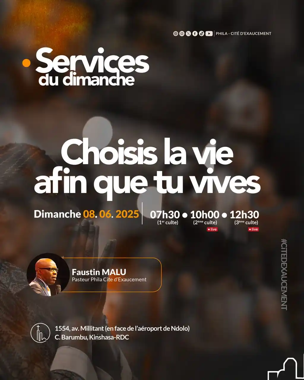 Image from Phila Cité d’Exaucement : ✨ Bonne nouvelle ! Ce dimanche 08 juin 2025, nous avons rendez-vous av...