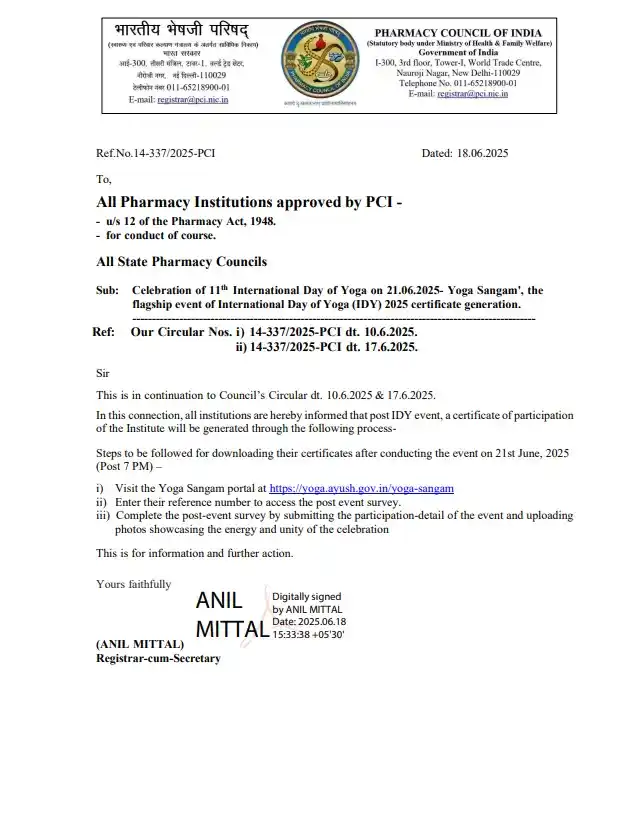 Pharmacy Council of India post
