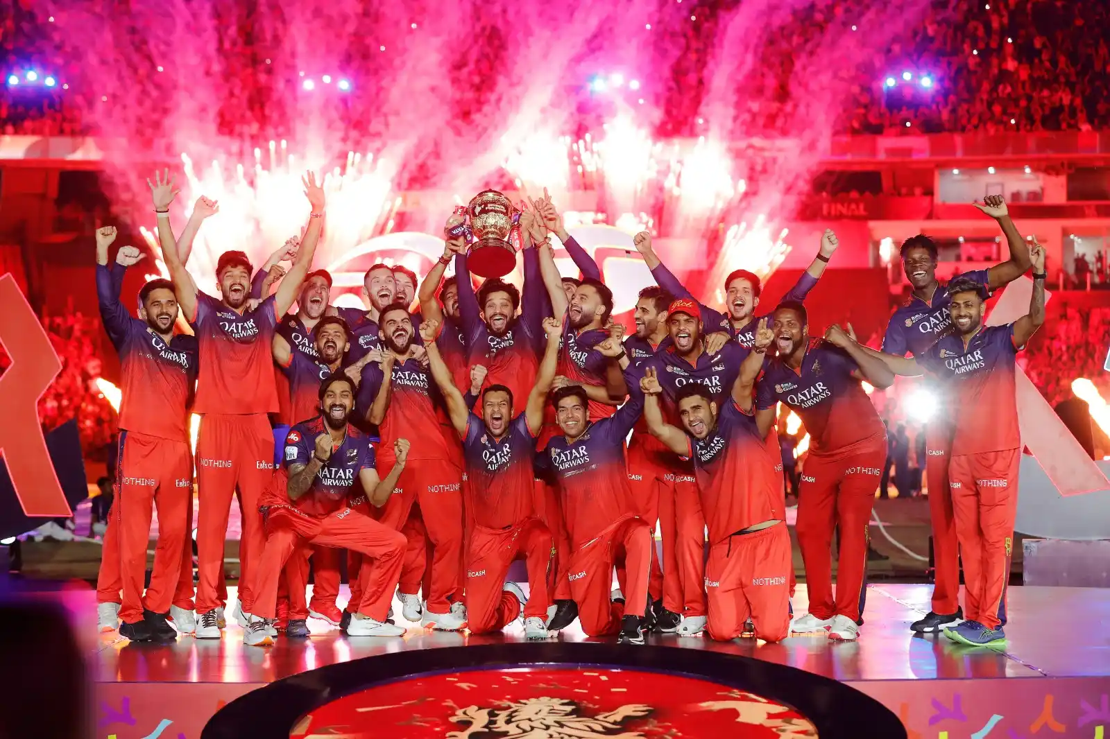 Image from Sportz Point | Follow your game: 𝑪𝑯𝑨𝑴𝑷𝑰𝑶𝑵𝑺 🏆 RCB lift the IPL trophy for the first time in t...