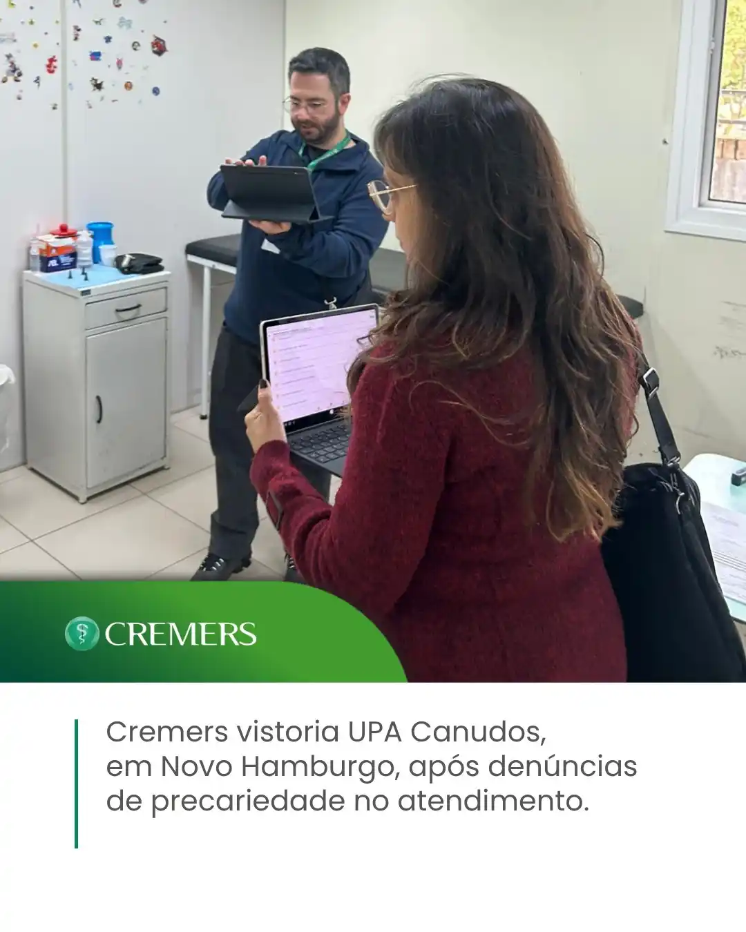 Image from Cremers: 🔎 *Fiscalização na UPA Canudos*. Uma equipe do Departamento de Fiscal...