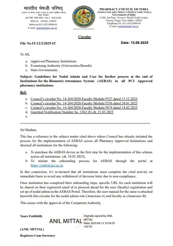 Pharmacy Council of India post