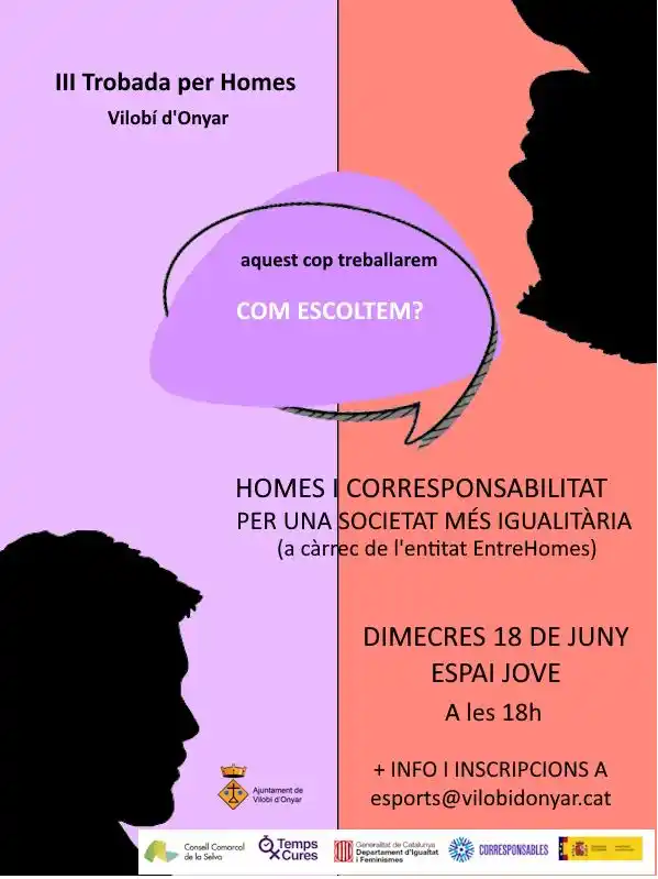 Image from Ajuntament de Vilobí d'Onyar: 📣 III Trobada per a Homes a Vilobí d’Onyar 🗓️ El proper dimecres 18...