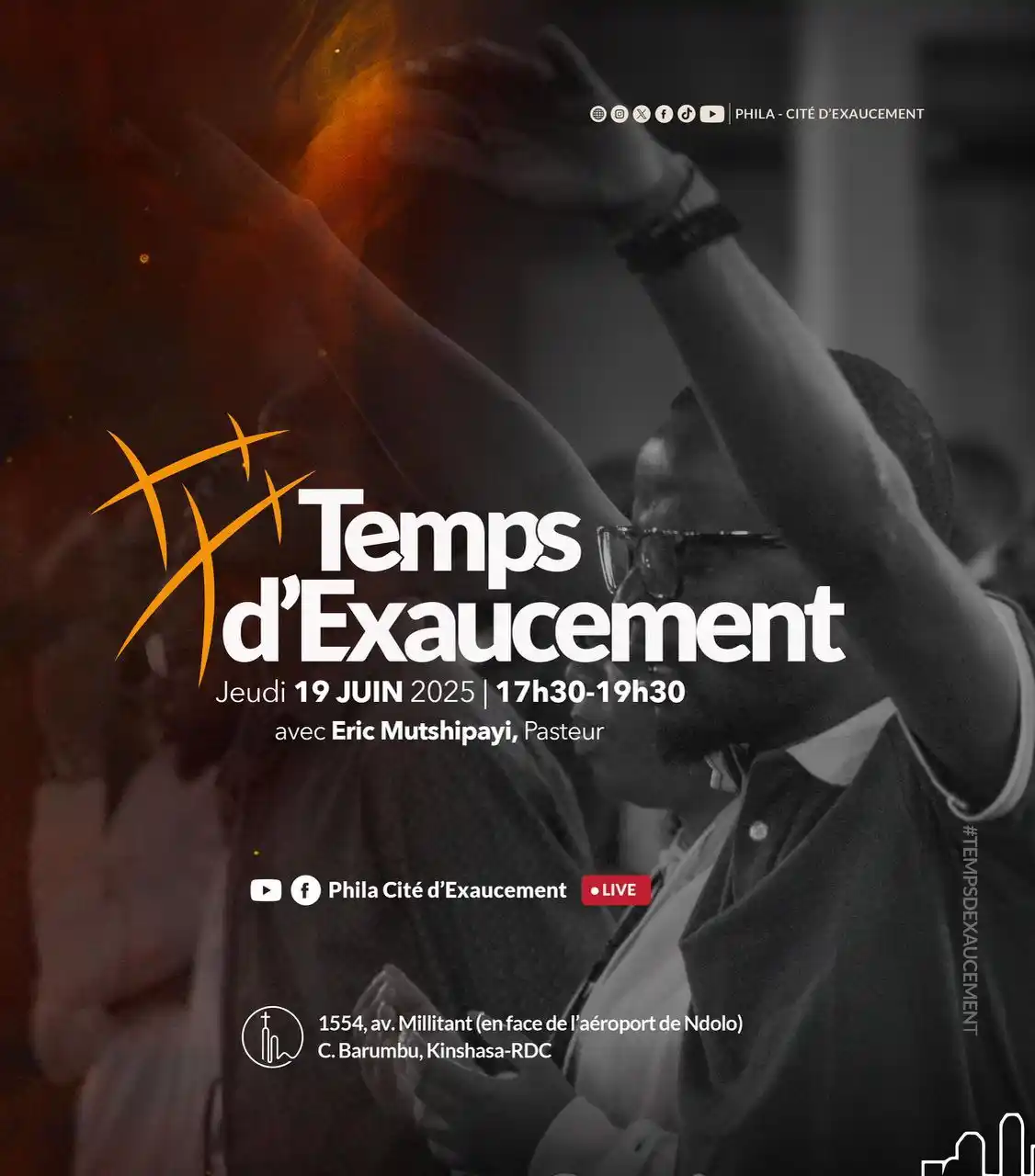 Image from Phila Cité d’Exaucement : 🔥 Jeudi, on prie… et Dieu exauce ! Retrouvons-nous pour un nouveau Te...