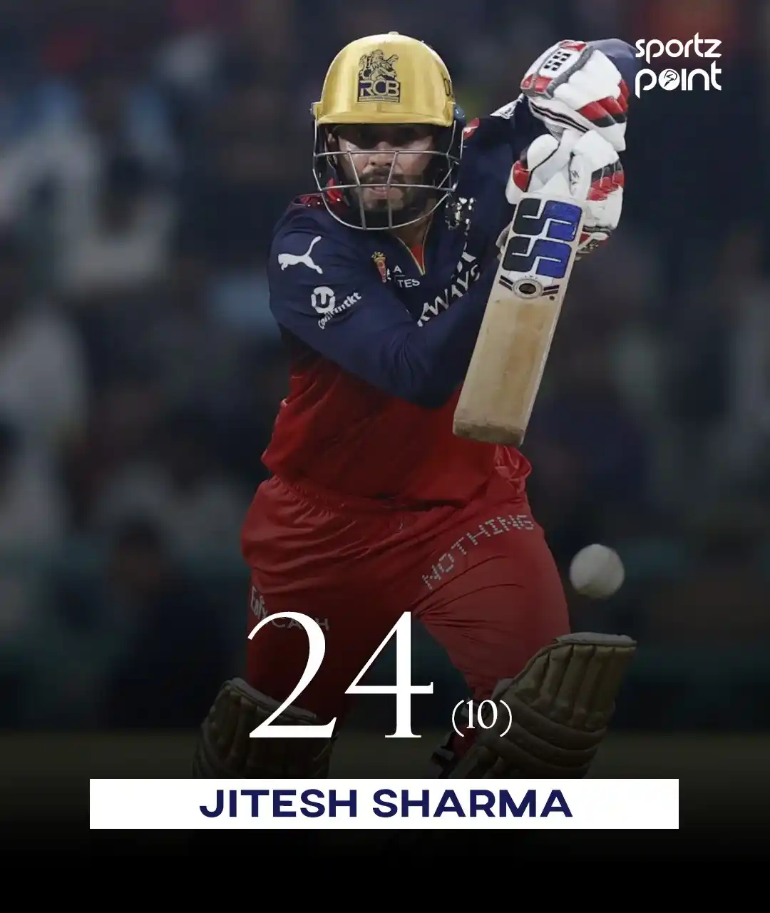 Image from Sportz Point | Follow your game: Jitesh Sharma goes back to the pavilion after a quick inning of 24 fro...