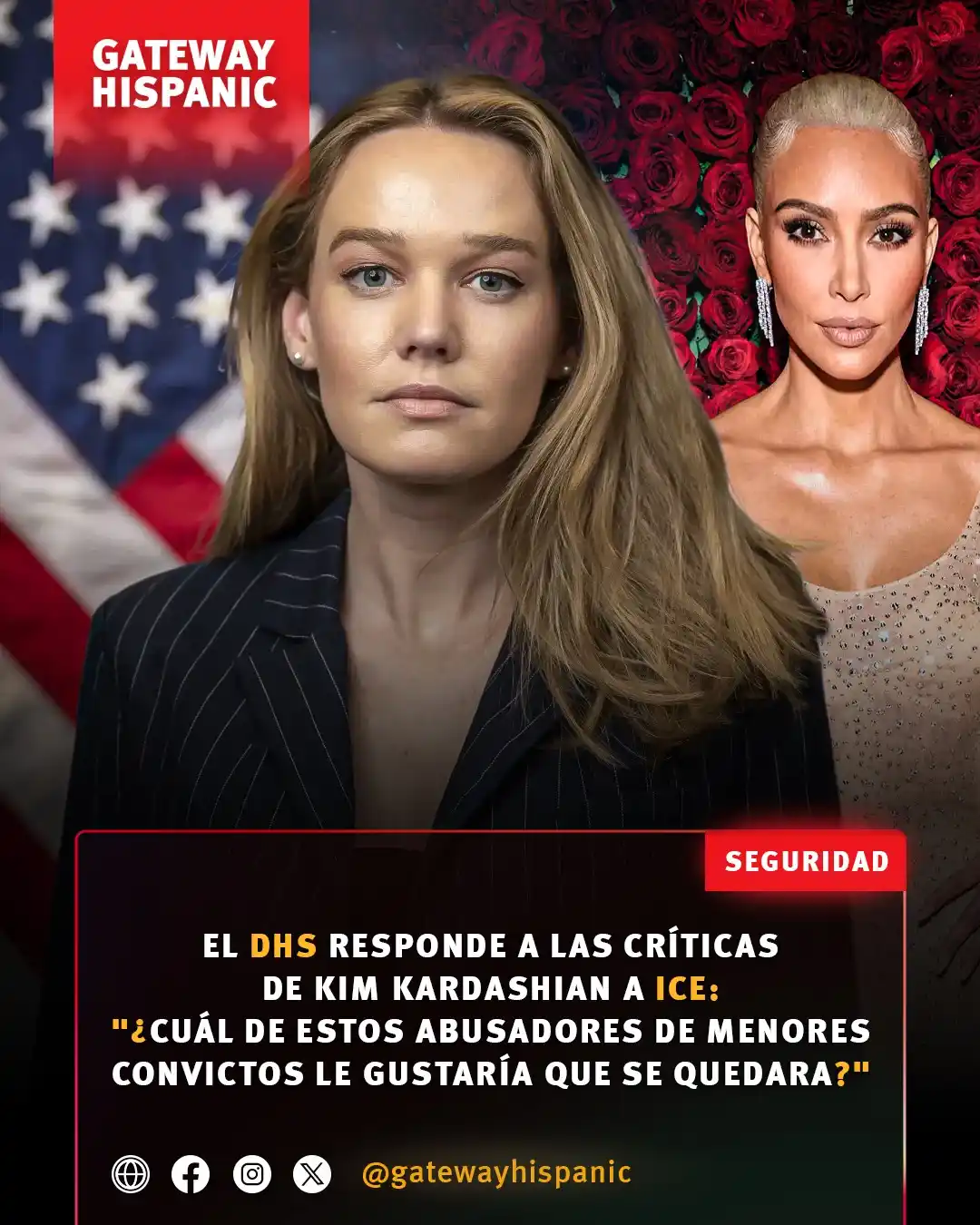 Image from Gateway Hispanic: 📢 Kim Kardashian arremete contra las políticas migratorias de la admi...