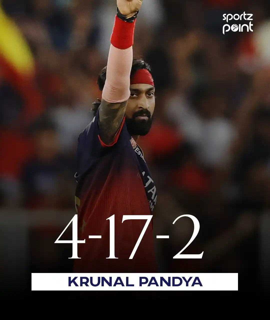 Image from Sportz Point | Follow your game: KRUNAL PANDYA 🔥 Krunal Pandya with one of the greatest spells of IPL...