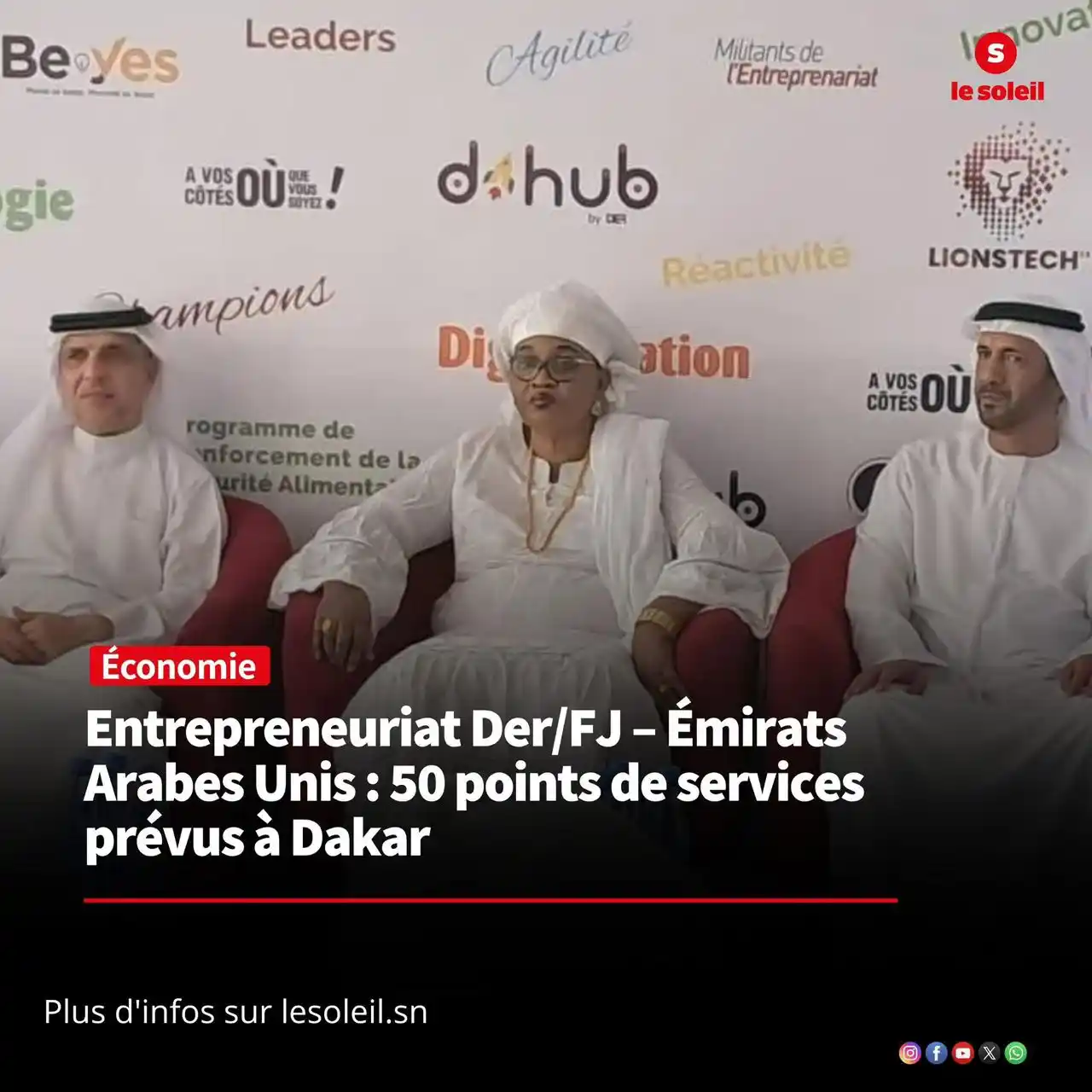Image from Le SOLEIL SN: La DER/FJ a lancé un projet pilote avec la Fondation Khalifa bin Zayed...