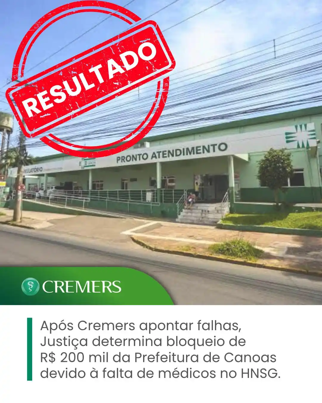 Image from Cremers: 🚨 Resultado do Cremers: Justiça determina bloqueio de R$ 200 mil da P...