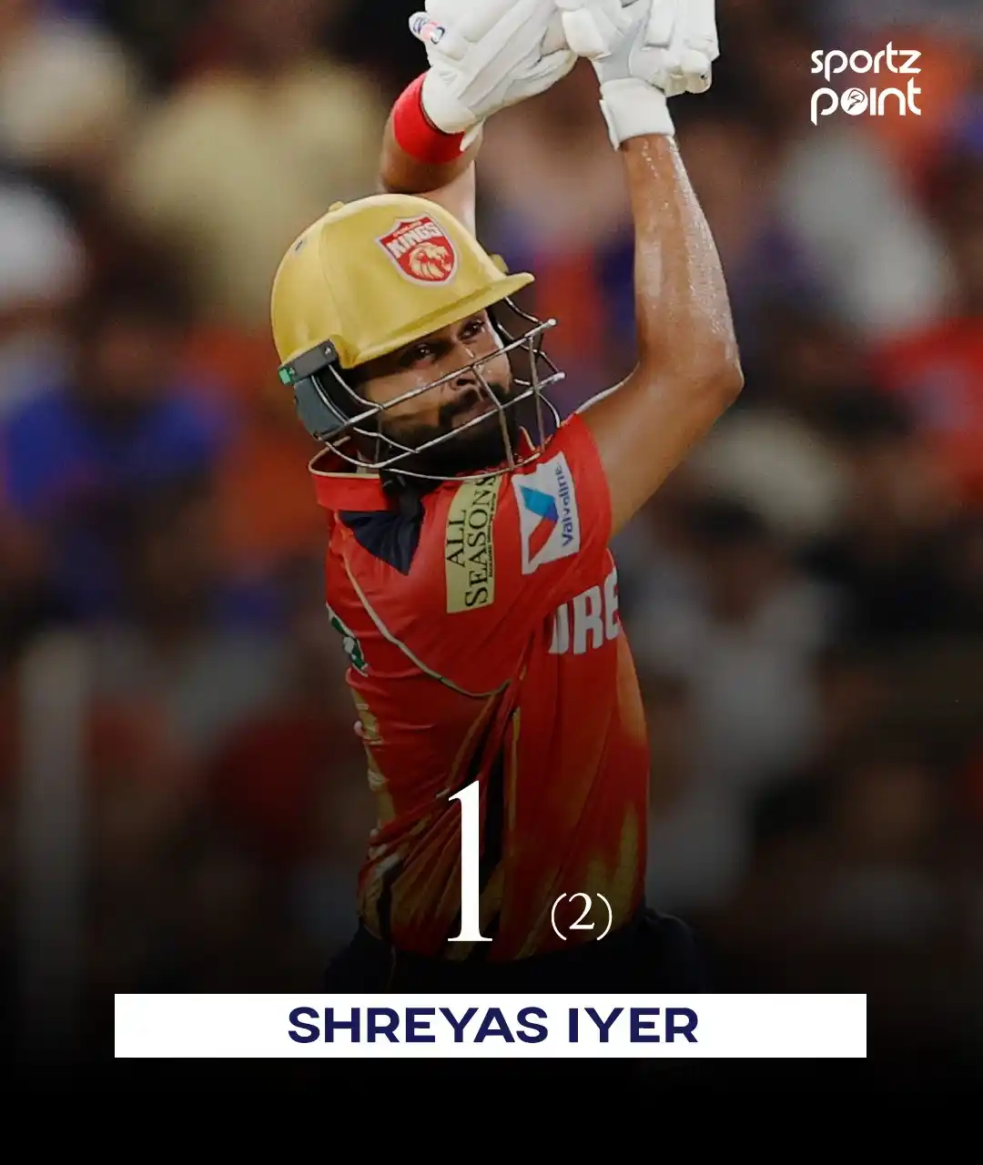Image from Sportz Point | Follow your game: Shyreas Iyer gone for just 1! Are RCB winning it now? <a class="te...