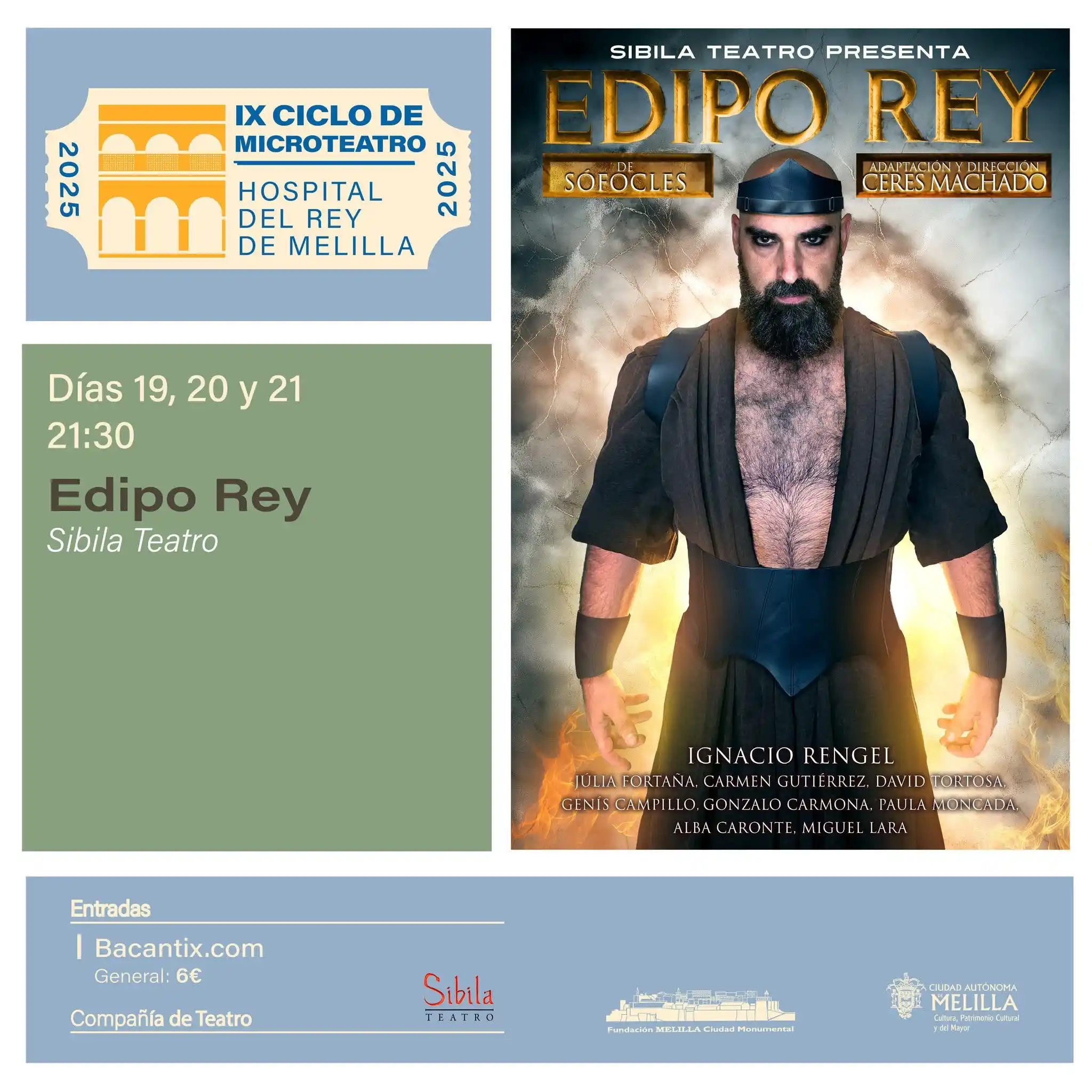 Image from Ciudad Autónoma de Melilla: 🎭 *SIBILA TEATRO* presenta: *EDIPO REY*. Una adaptación de Ceres Mac...