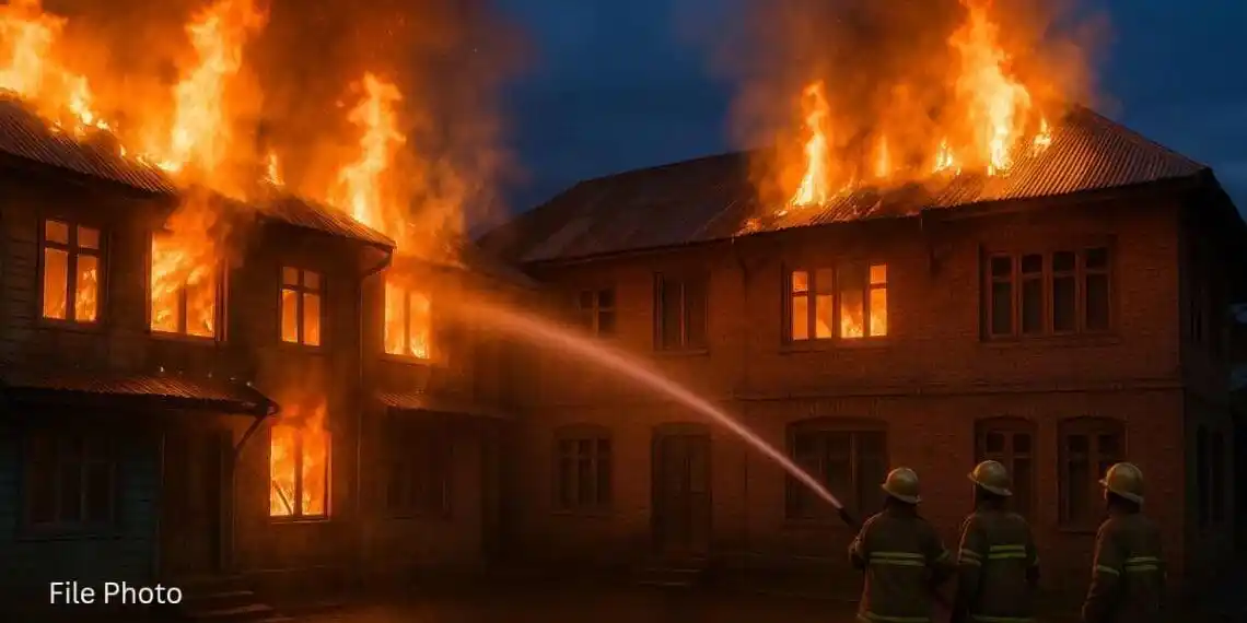 Image from The Asian News Hub: Thirteen Residential Structures Damaged in Noorbagh Srinagar Blaze htt...