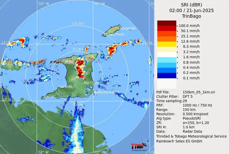 Image from Òn Thè Møvę Newsroom 🇹🇹🗞📰: 10:15 PM – Gusty winds and heavy to violent rainfall rates associated ...