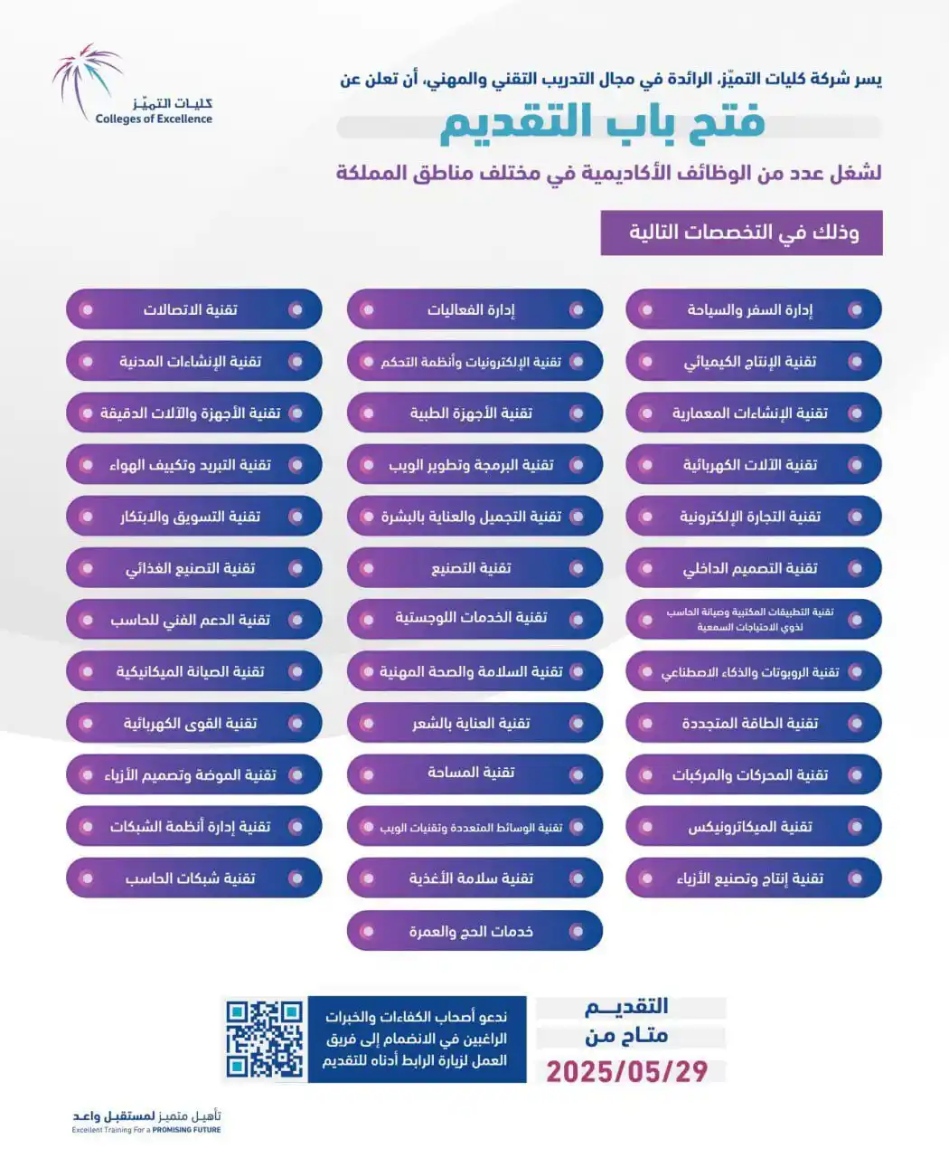 Image from عابر الكلية التقنية ⭐️: 🚨 عاجل | كليات التميز تعلن عن وظايف بعدد من التخصصات للبنين والبنات...