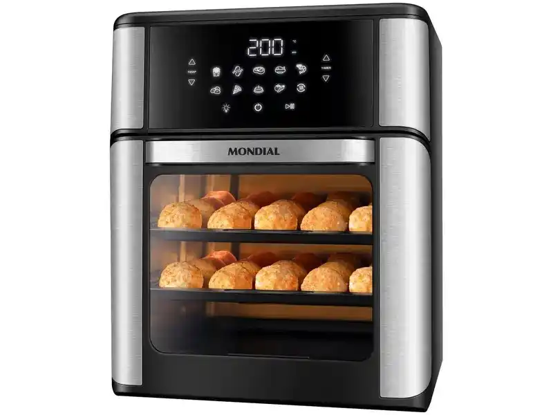 Image from Magazine Rafael Saturno Ofertas ,Descontos e Promoções (OFICIAL): *Air Fryer Mondial Forno Oven AFON-12L-BI Preta 12L* ~De R$ 1.499,00...