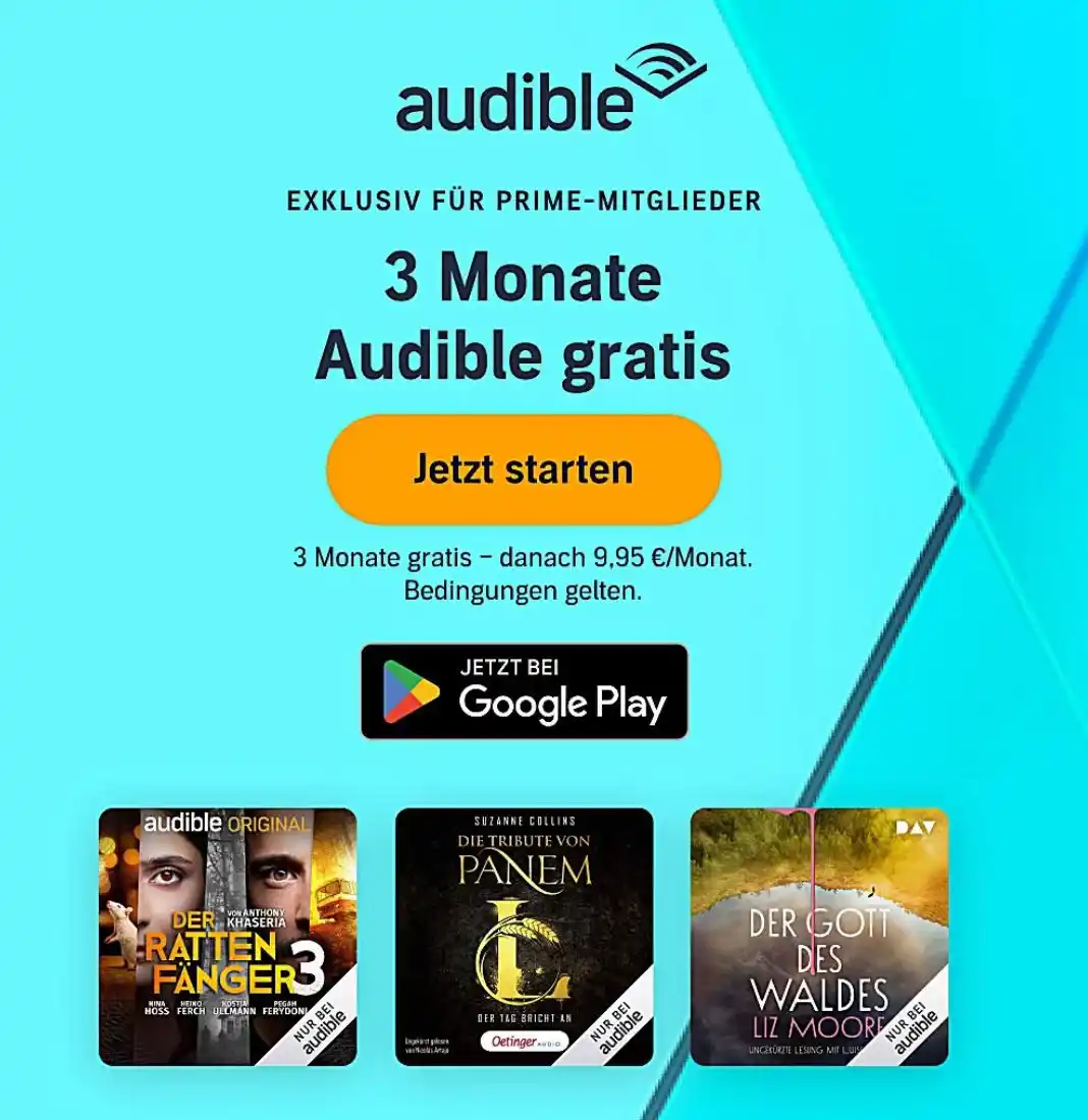 Image from PricePower24 - Schnäppchen Preisfehler Coupons Rabattcodes Deals & Angebote: 🎆 AUDIBLE🎆 3 MONATE GRATIS🥳 Danach 9.95€ pro Monat https://amzn....