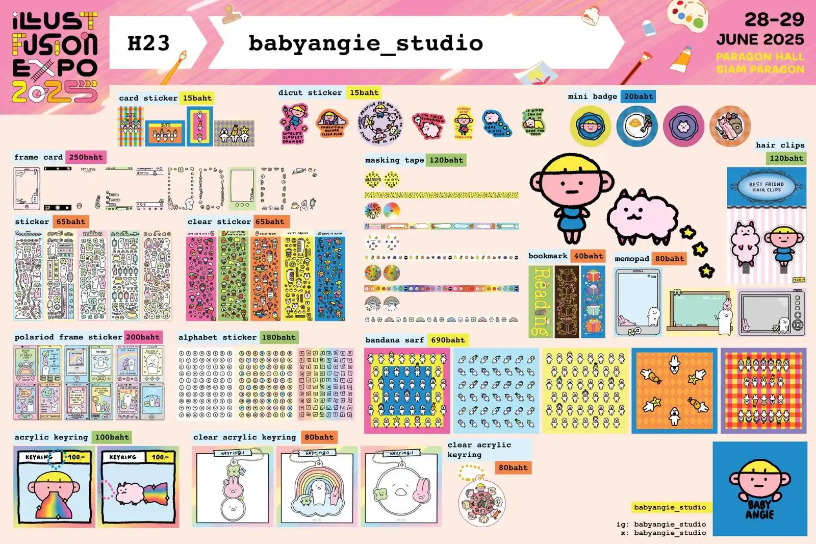 Image from Katalog ILLUSTFUSION THAILAND: Banyangie_studio H23 Card sticker: 13.700 Sticker die cut: 11.200 Mini...