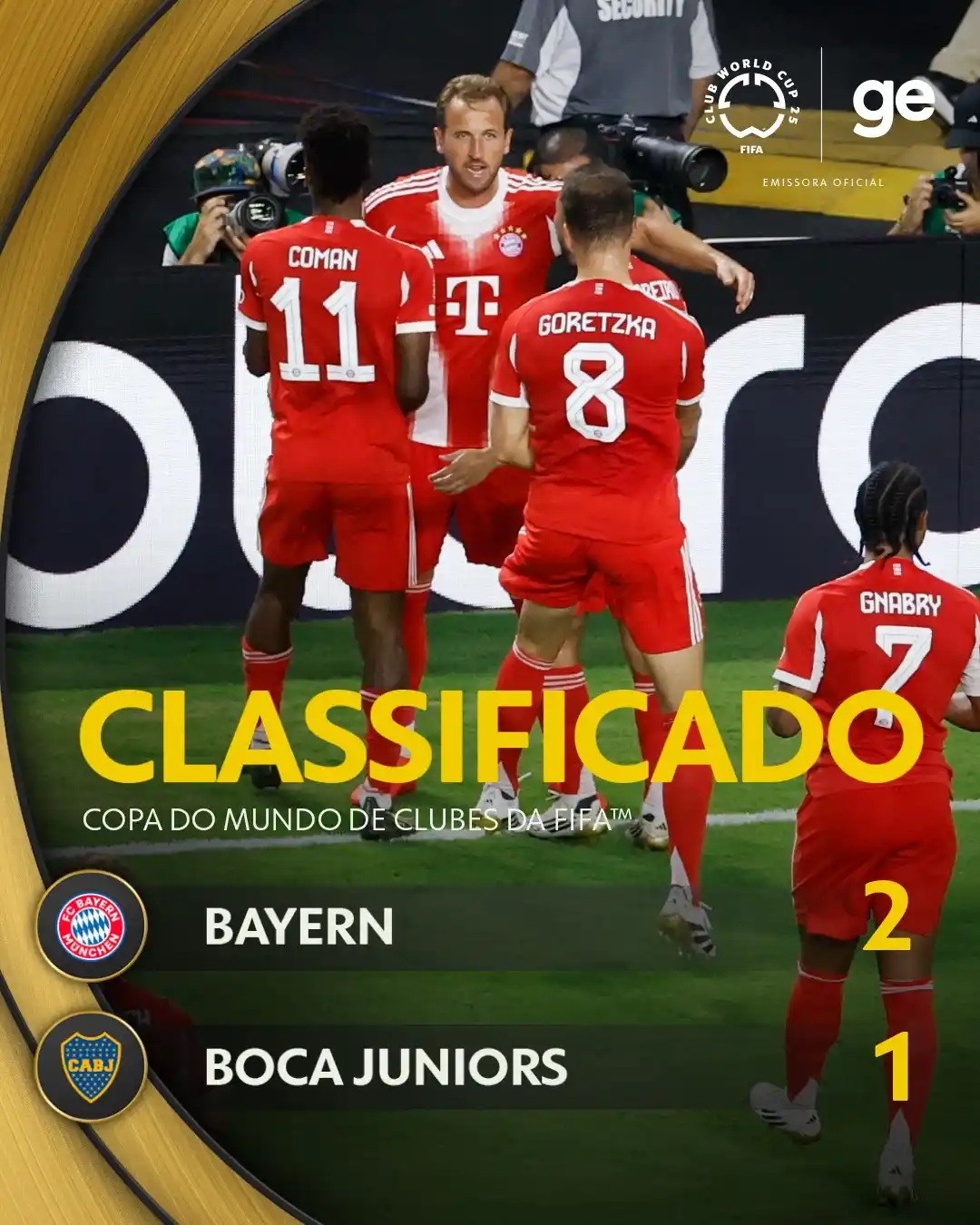 Image from Jogo Decisivo: *Bayern vence o Boca Juniors e garante vaga nas oitavas de final da Co...
