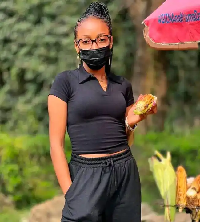 Image from 8T8 Media: Eric Omondi's ex girlfriend Lynne in the streets honouring Mask Friday...