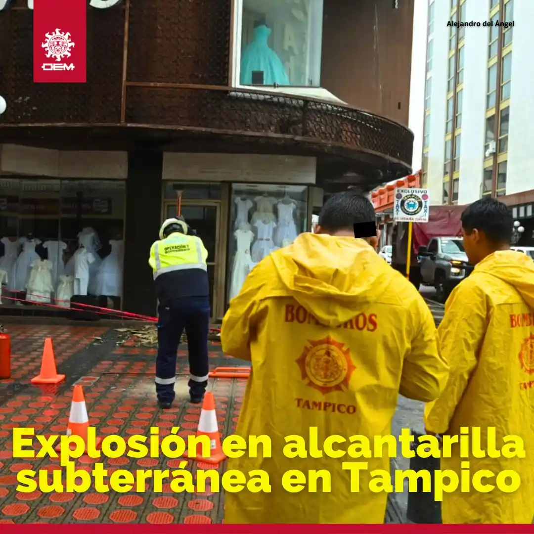 Image from EL SOL DE TAMPICO: *Explosión en un registro subterráneo de la CFE* provocó daños en la a...