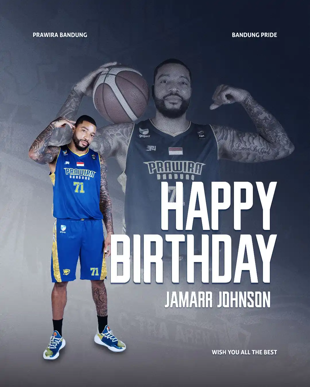 Image from Prawira Bandung: Happy Birthday, Jamarr ! 🥳  May Allah bless you with health, strength...