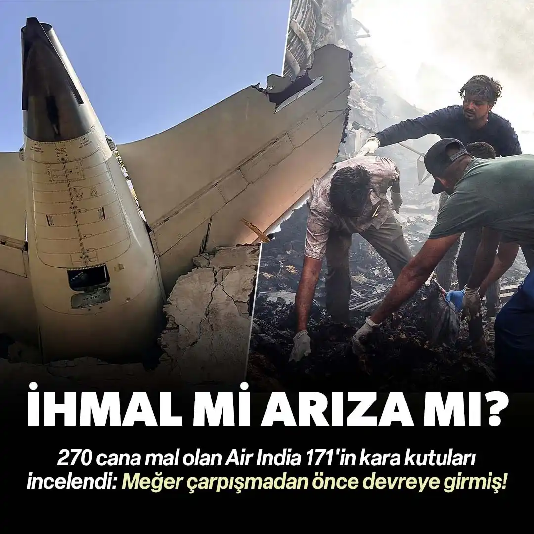 Image from Yeni Şafak: Hindistan'da 270 kişinin öldüğü uçağın kara kutuları incelendi.  *İhma...