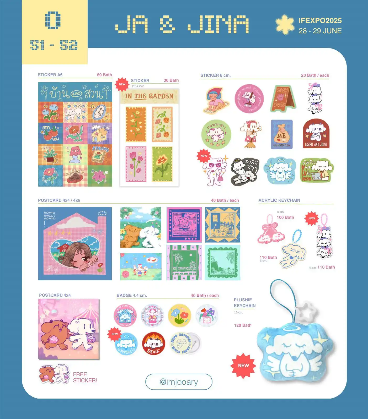 Image from Katalog ILLUSTFUSION THAILAND: Ja & jina (O51-52) - sticker a6 60thb: 39.800 - sticker sheet 30thb: ...