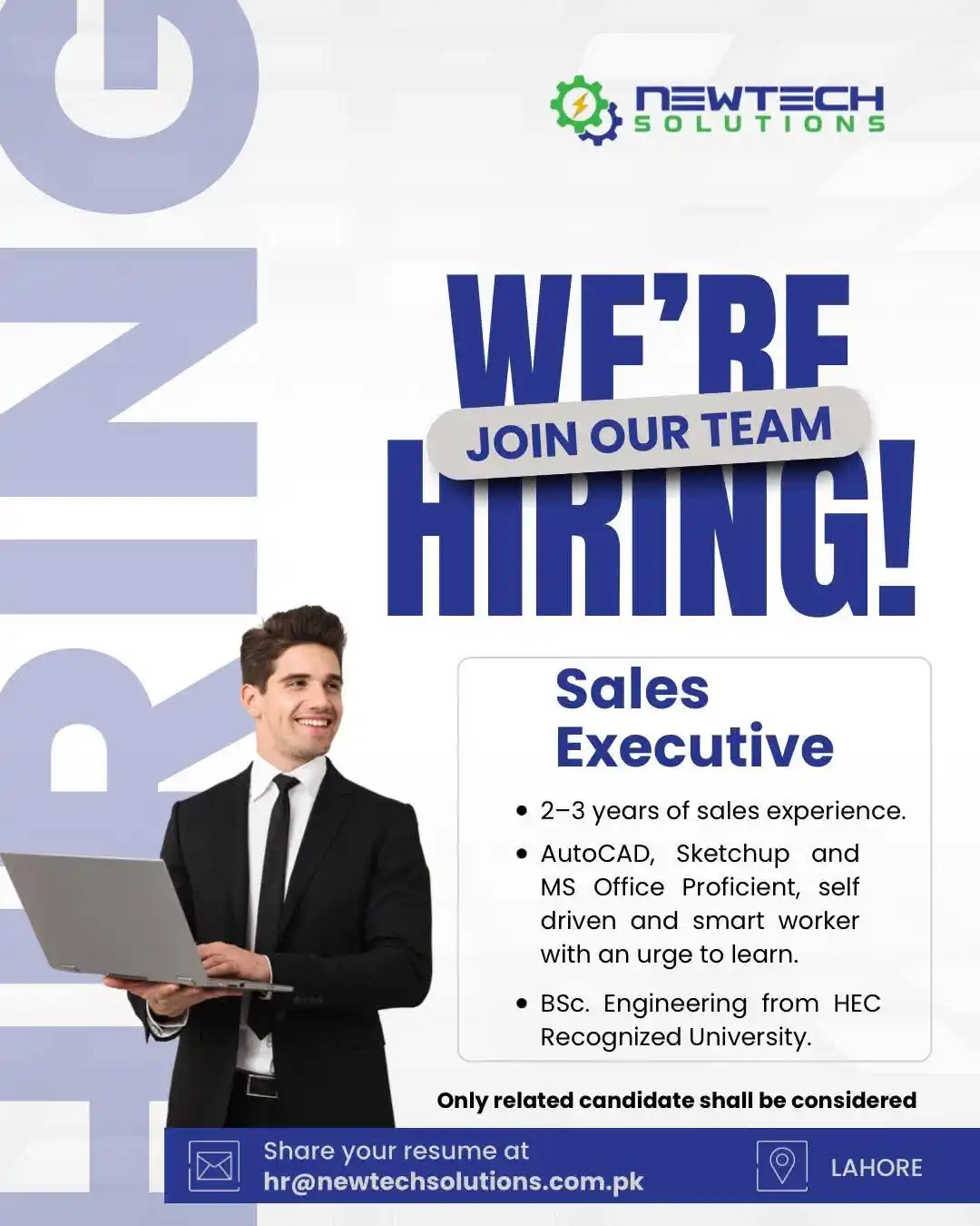 Image from Employmentor - Awais: Join Our Team! 🌟 NewTech Solutions is hiring an Experienced Sales Ex...