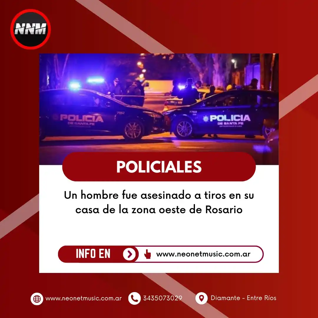 Image from Neo Net Music (Noticias): 🚪🌃 La calma del oeste de Rosario se quebró cuando un joven de 33 año...