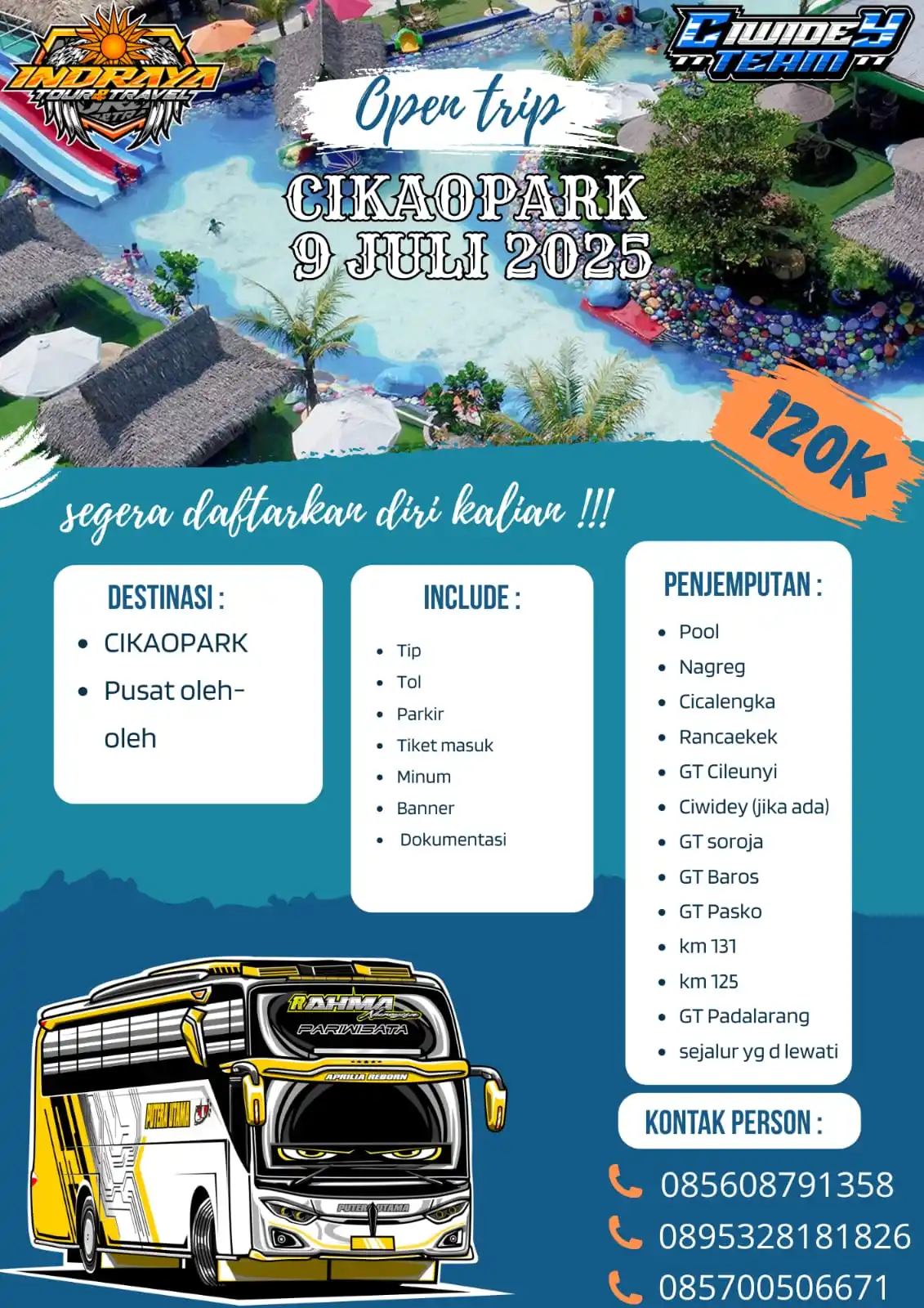 Image from INFO LINE UP BUS JAWABARAT 01🚍: Liburan sekolah bingung mau ke mana ??? Gasskeun ulin ka cikaopark gen...