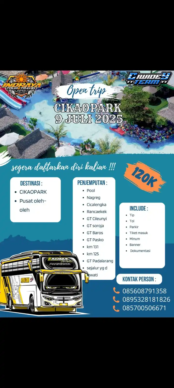 Image from INFO LINE UP BUS JAWABARAT  01🚍: Liburan sekolah bingung mau ke mana ??? Gasskeun ulin ka cikaopark gen...