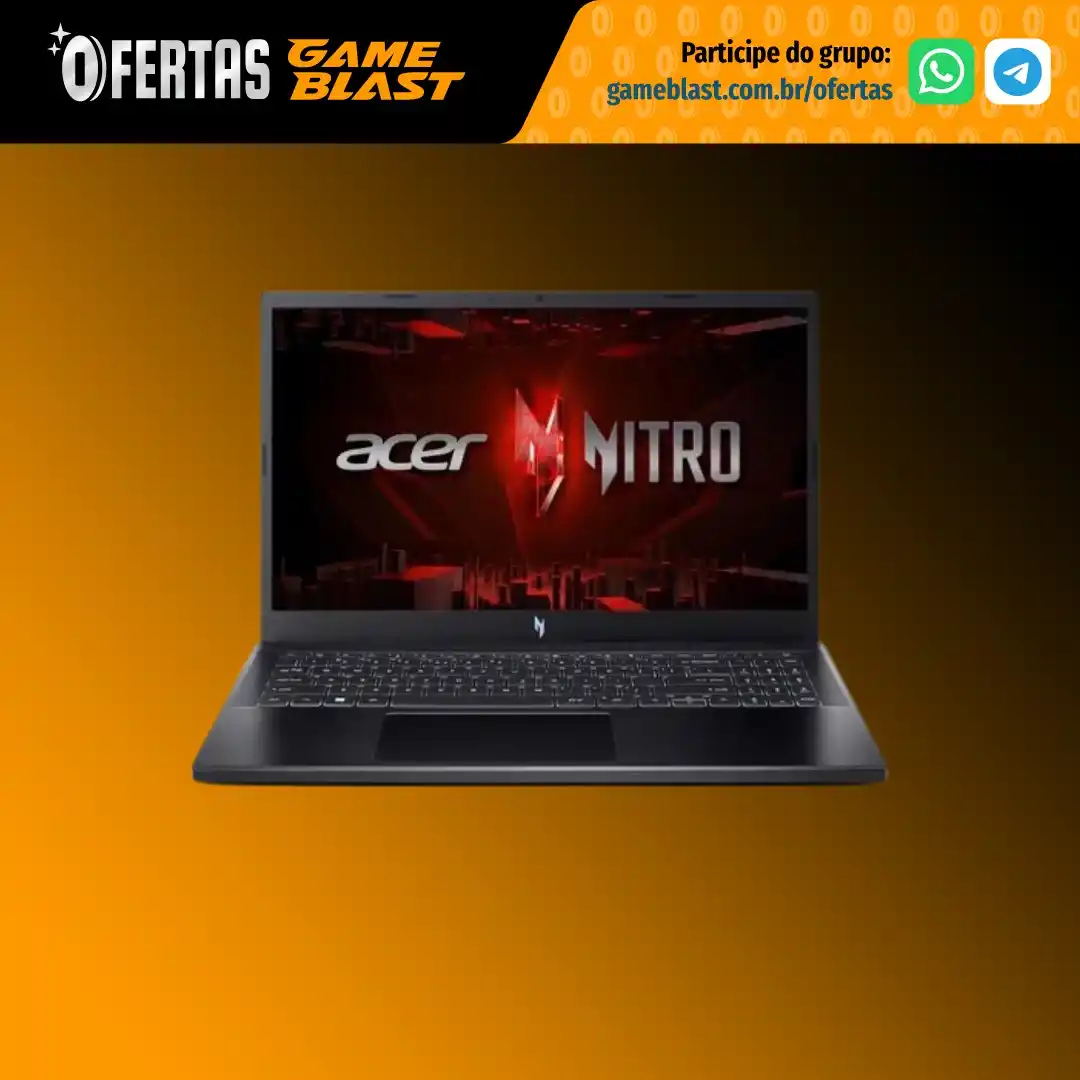 Image from Ofertas GameBlast: 👾 *Notebook Gamer Acer Nitro V* (via Mercado Livre) * Core i7 13ª Ger...