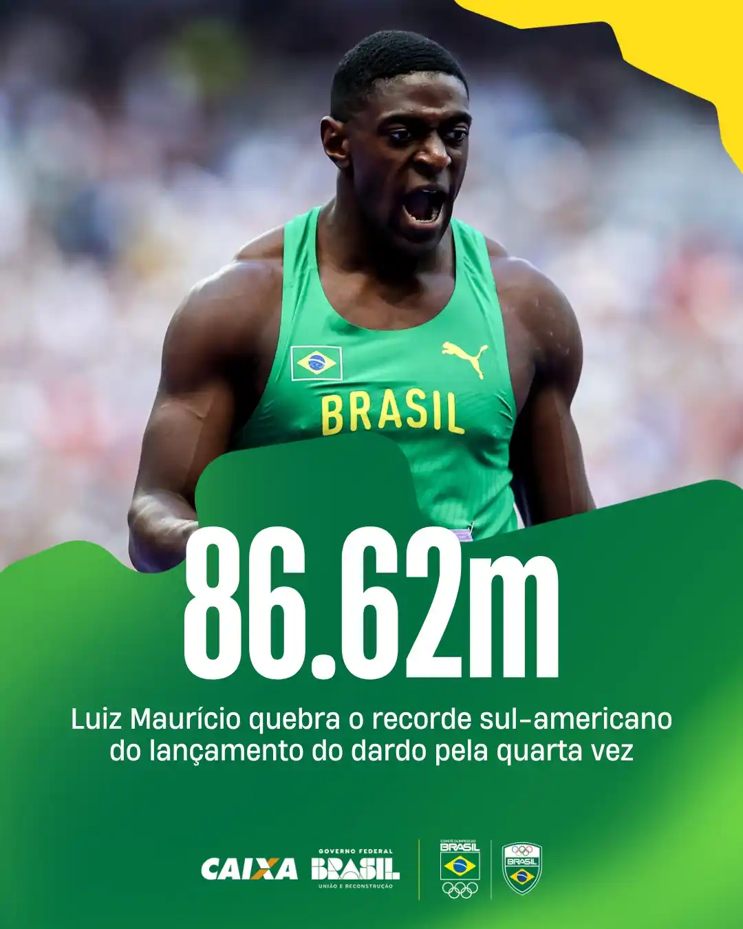 Image from Jogo Decisivo: NOVO RECORDE SUL-AMERICANO! 💪🇧🇷  Nesta sexta-feira (20), Luiz Maurí...