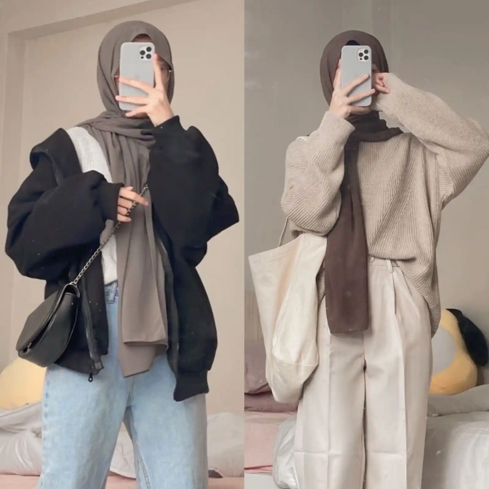 Image from Inspirasi Outfit Indonesia OOTD Ide Rekomendasi Outfit Hijab Cewek Cowok: Outfit Hijab Cantik buat hangout 🫶🏻 Style outfit Kiri atau Kanan ? ...