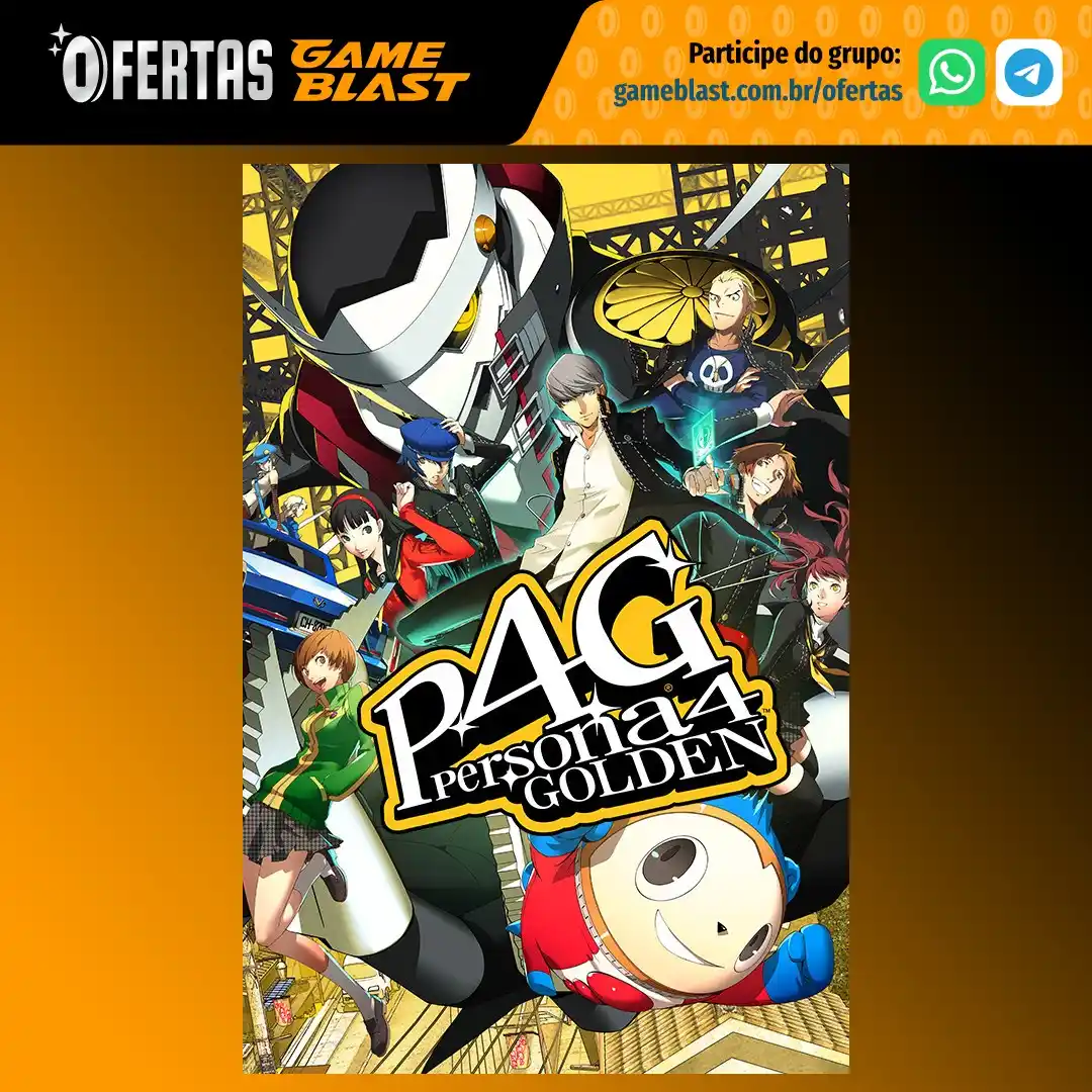 Image from Ofertas GameBlast: 👾 *Persona 4 Golden* (via Nuuvem) * Jogo para PC (Steam) 🤑 Preço: R...