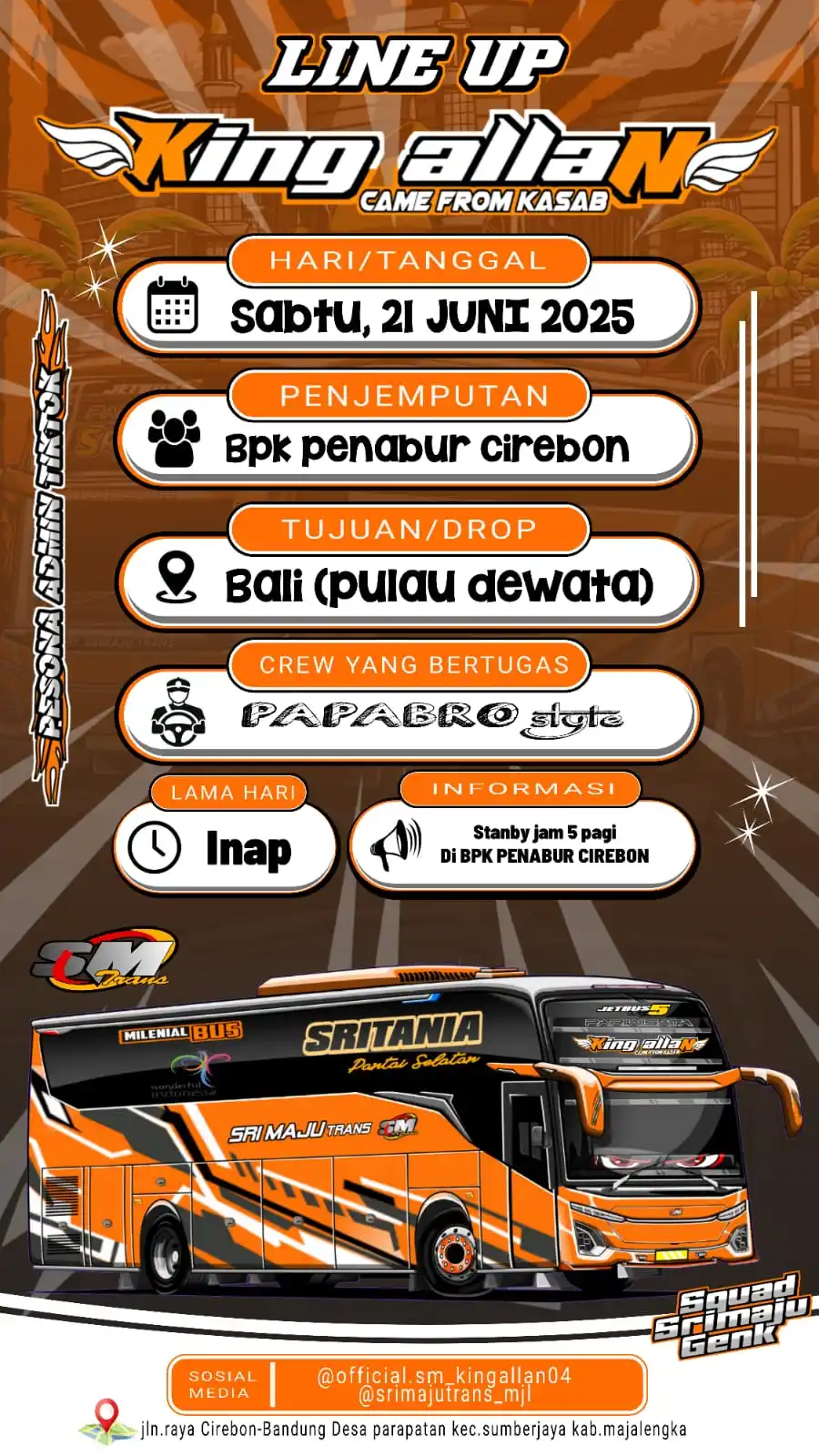 INFO LINE UP BUS JAWABARAT  01🚍 post