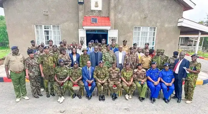 Image from 8T8 Media: Rift Valley Regional Police Commander Jasper Ombati holds a meeting to...