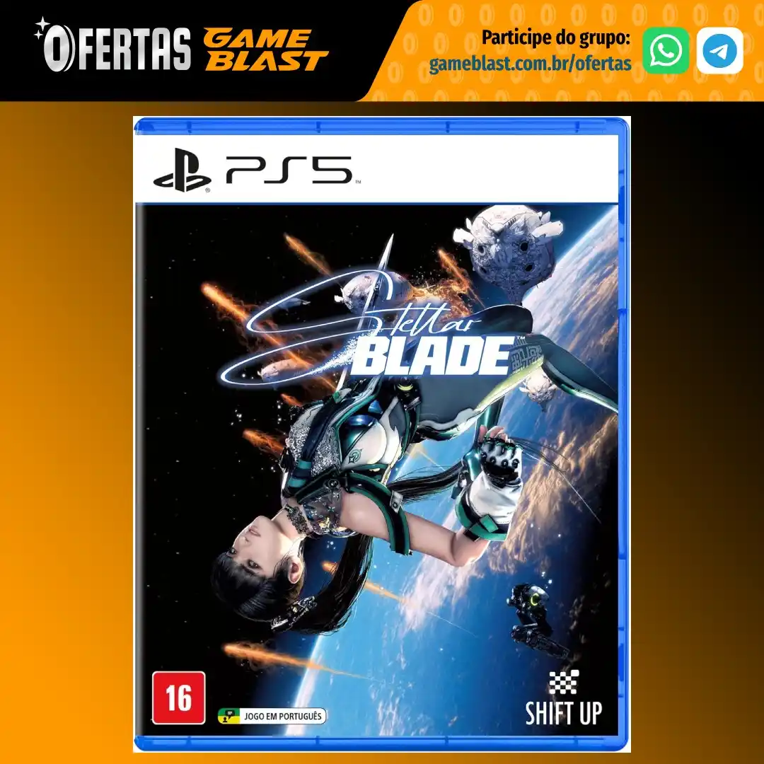Image from Ofertas GameBlast: 👾 *Stellar Blade* (via Mercado Livre) * Jogo para PS5 🤑 Preço: R$21...