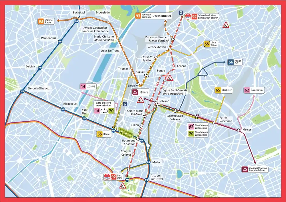 Image from STIB: 🚧 Travaux rue Rogier, rue des Palais et chaussée de Haecht 📅 Du lund...