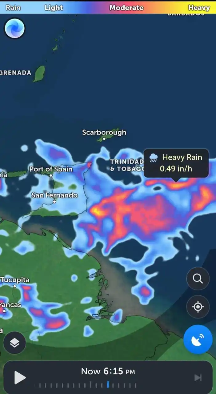 Image from Òn Thè Møvę Newsroom 🇹🇹🗞📰: Weather conditions over Trinidad and Tobago @ 6:15pm on Friday, June 2...