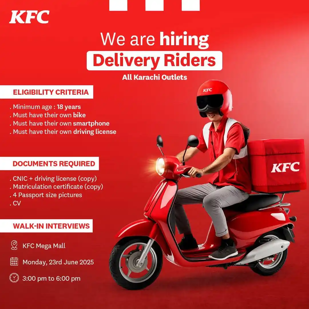 Image from Employmentor - Awais: We're hiring delivery riders! Visit us at our branch at Mega Mall fo...