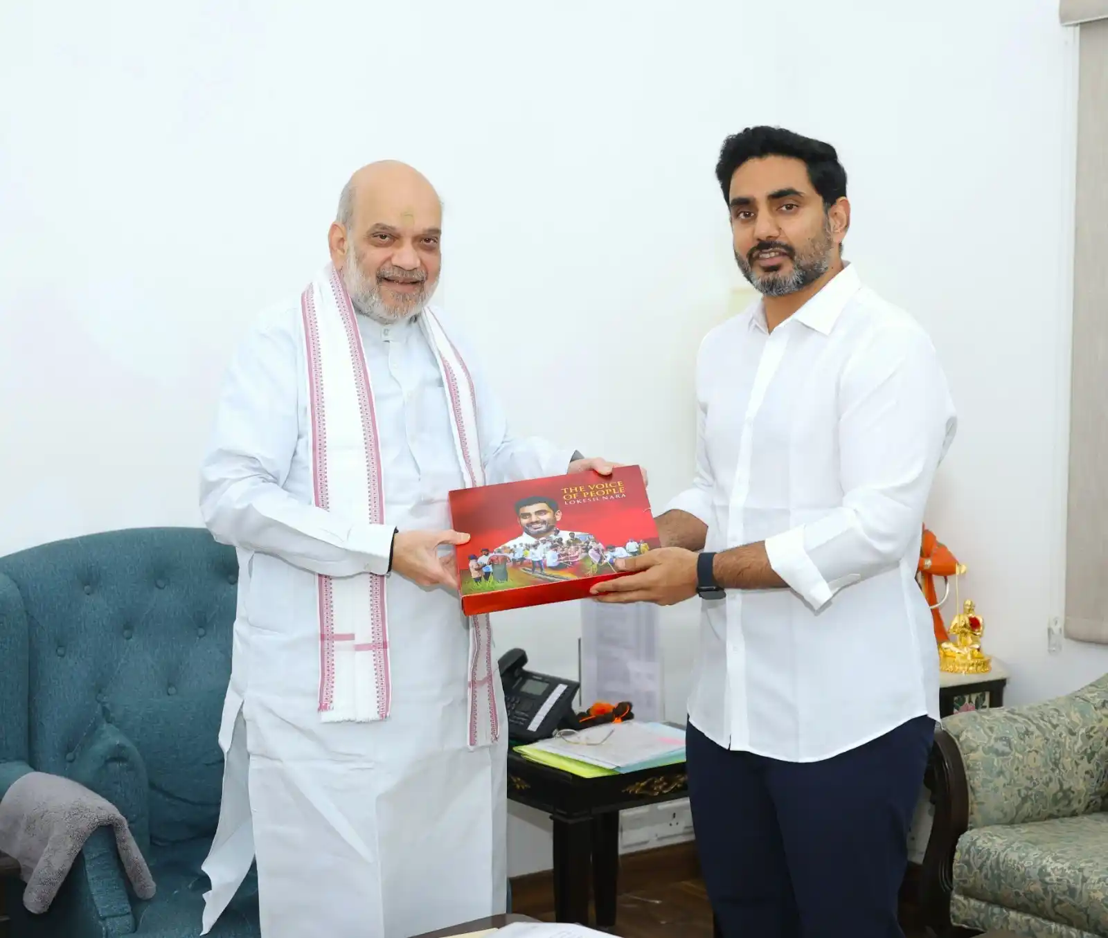 Image from Mango News: Andhra Pradesh Minister Nara Lokesh met Union Home Minister Amit Shah ...