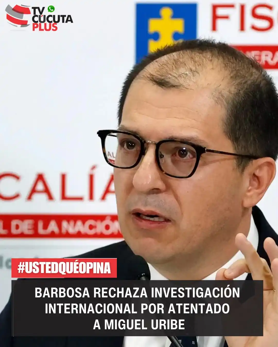 Image from Tvcucuta.co: Barbosa rechaza investigación internacional por @tent@do a Miguel Urib...