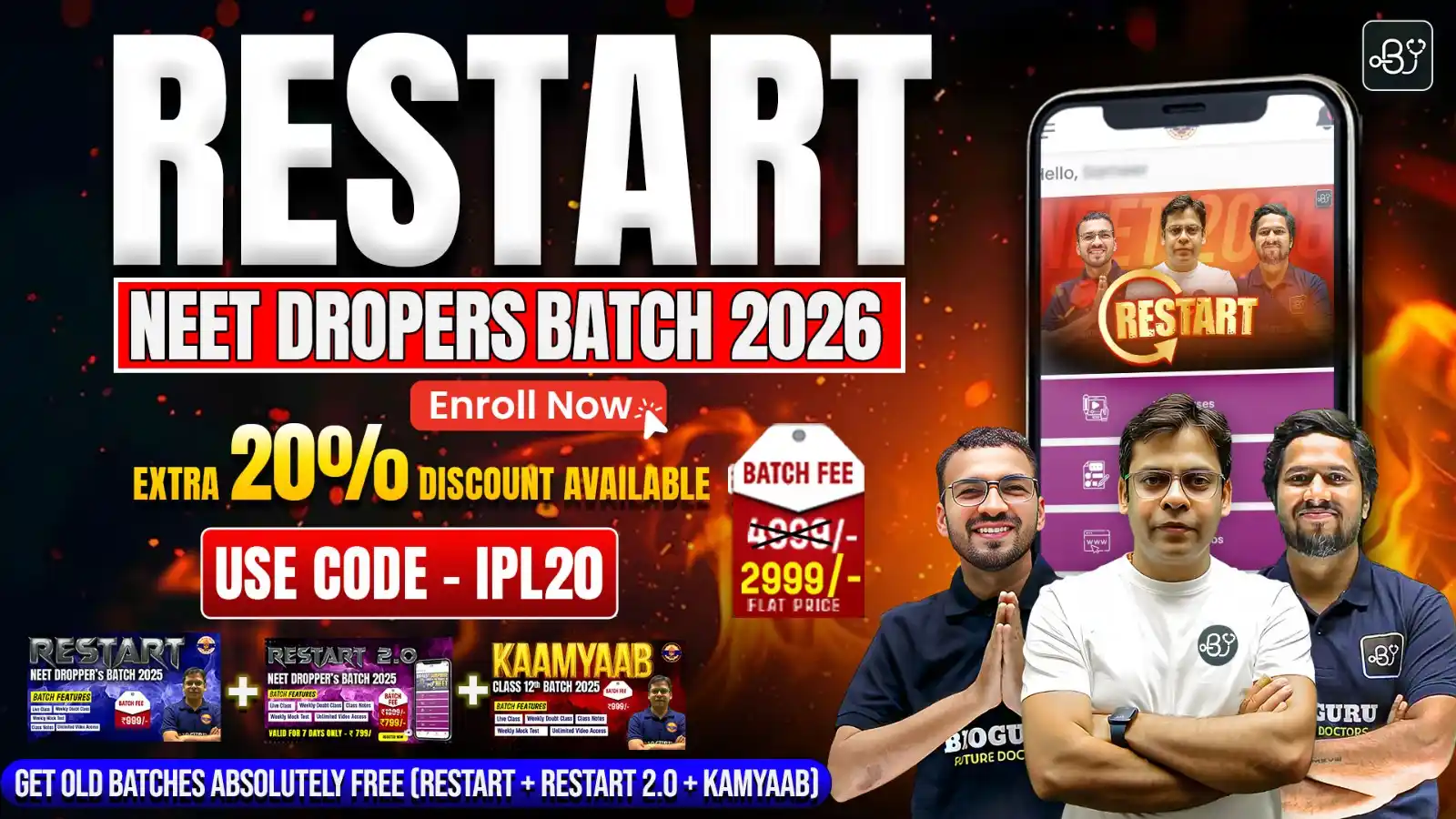 Image from BioGuru: 🏏 Bioguru IPL Offer – VALID FOR TODAY! 🧠 🎯 Top NEET Batch + Top Dis...