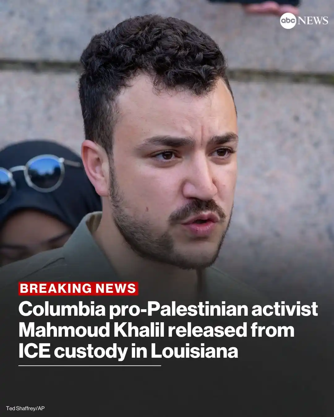 Image from ABC News: BREAKING: Columbia University pro-Palestinian activist Mahmoud Khalil ...
