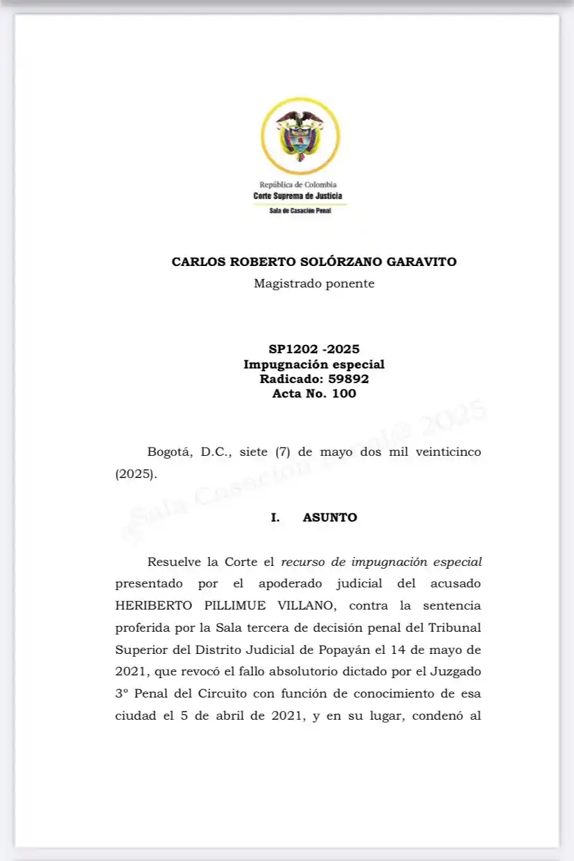 Image from Lente Jurídico: *Corte Suprema de Justicia SP1202-2025.*  Estructura típica (objetiva ...